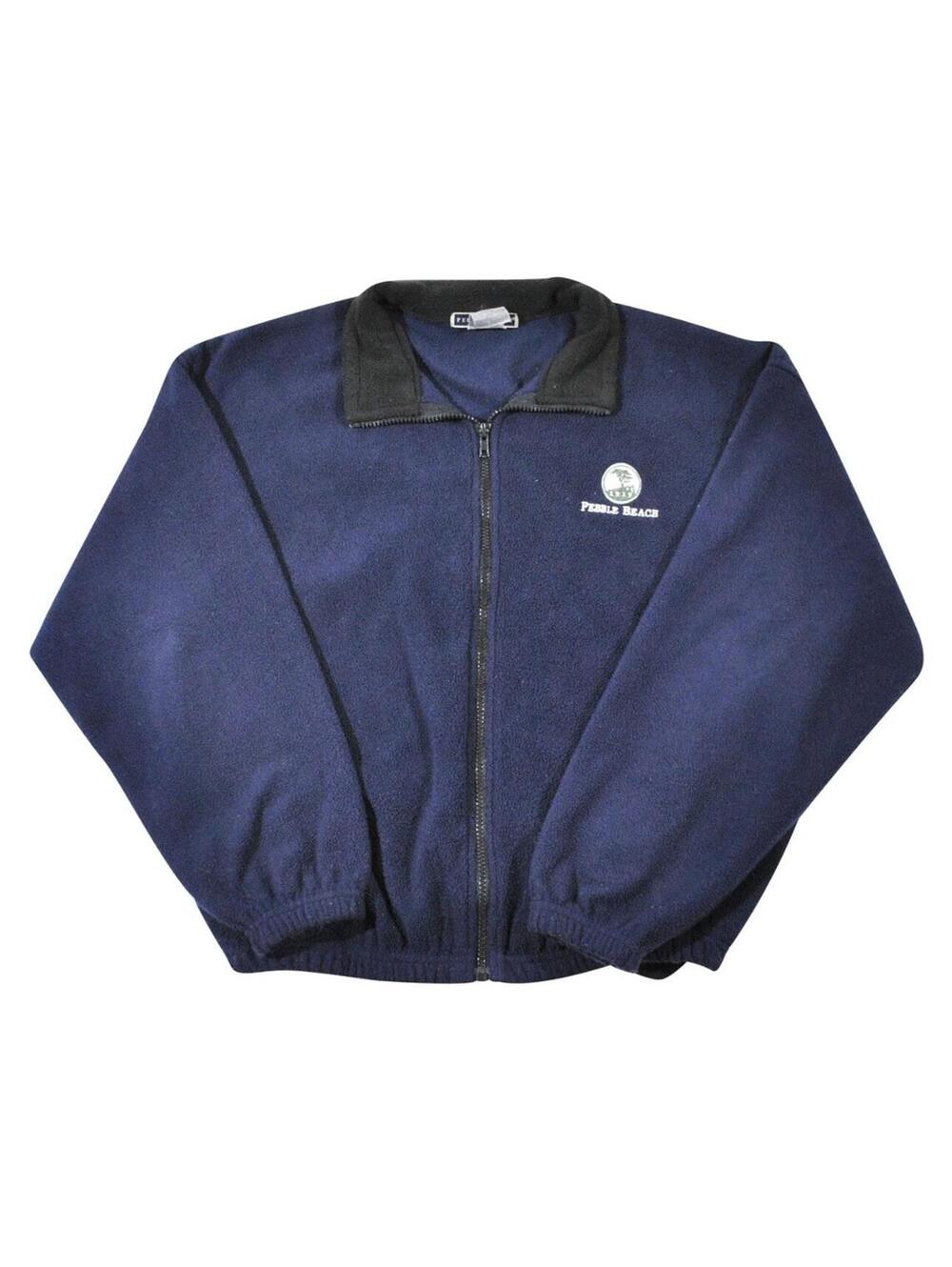 Vintage Pebble Beach Golf Course Zip Jacket Blue 90s Fleece Size Small